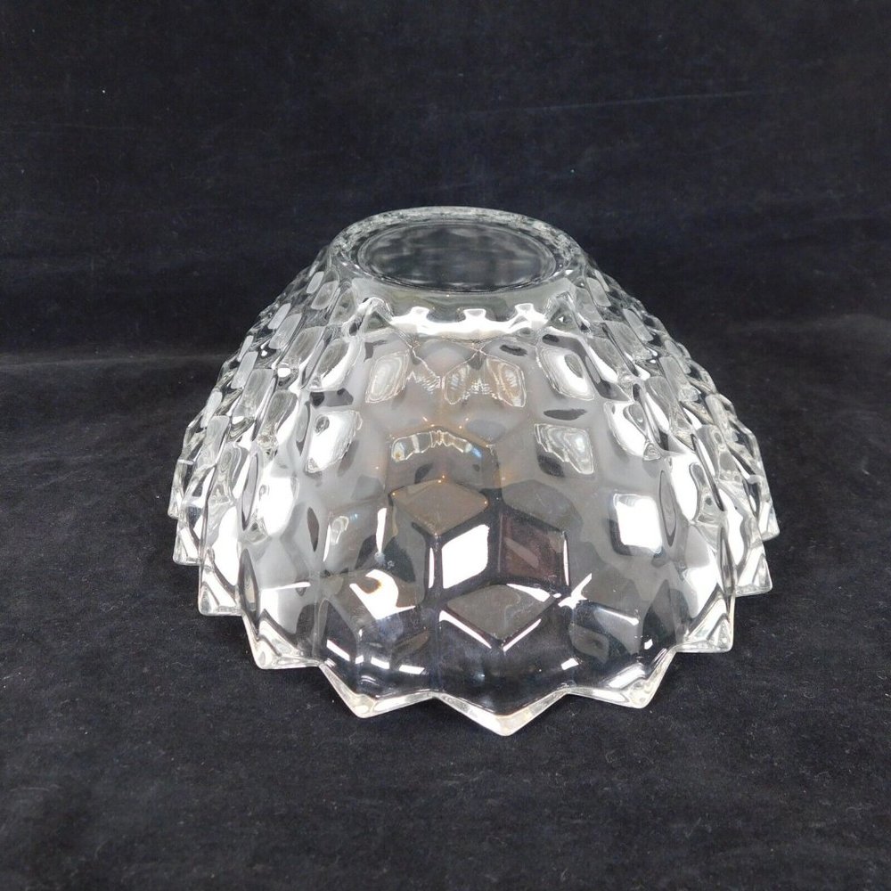 Fostoria American Clear Large Oval Bowl Cube Motif NO RAYS Vintage Made in USA - Picture 9 of 12